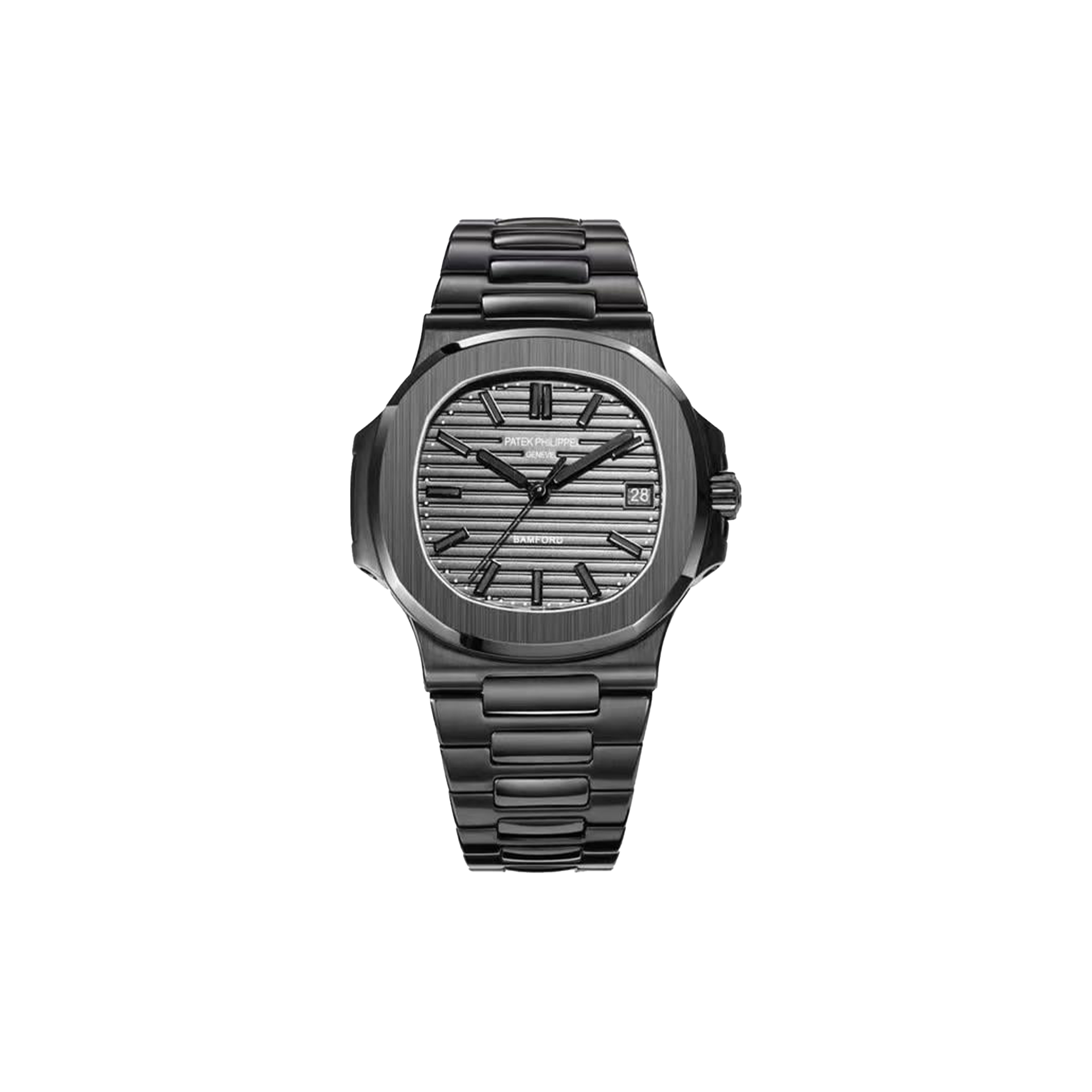 PATEK PHILIPPE NAUTILUS MATTE BLACK, DARK KNIGHT STYLE WATCH 5711